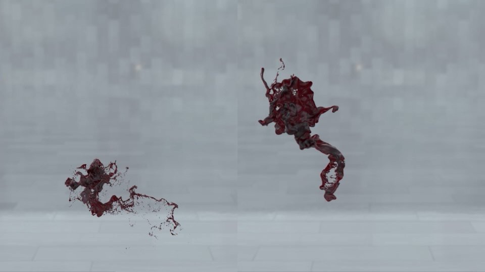 3D Blood Hits Fluid animation VFX element