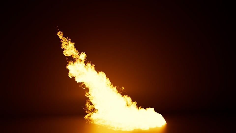 3D Pyro fire animation VFX element
