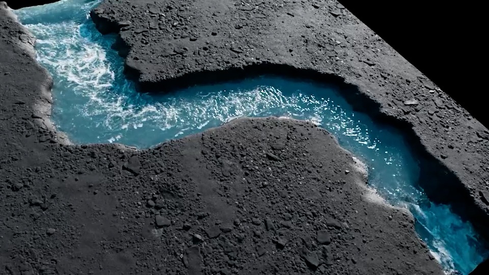 VDB Water River Fluid animation VFX element