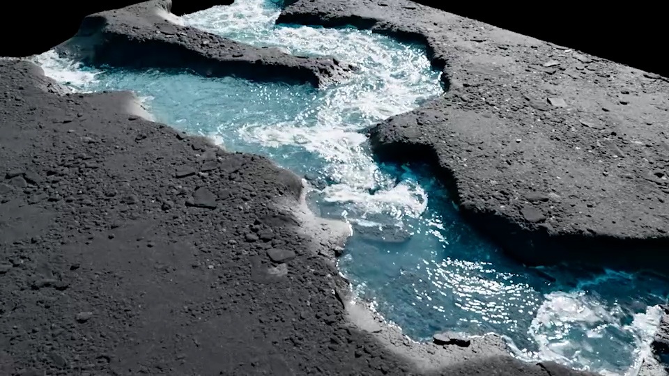 VDB Water River Fluid animation VFX element